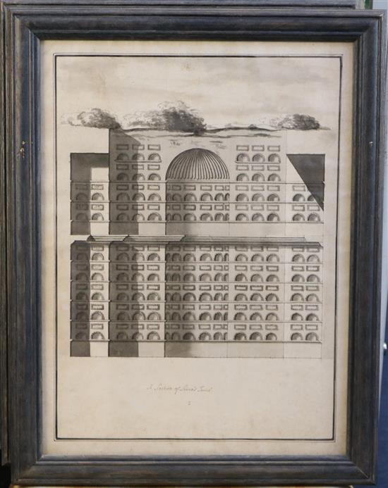 Early 19th century Italian School Architectural and archaeological studies of Livias tomb 18 x 13in.